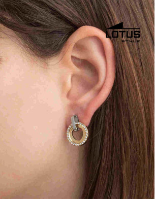 LOTUS STYLE STAINLESS STEEL EARRINGS